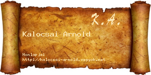 Kalocsai Arnold névjegykártya