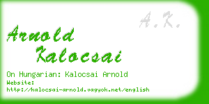 arnold kalocsai business card